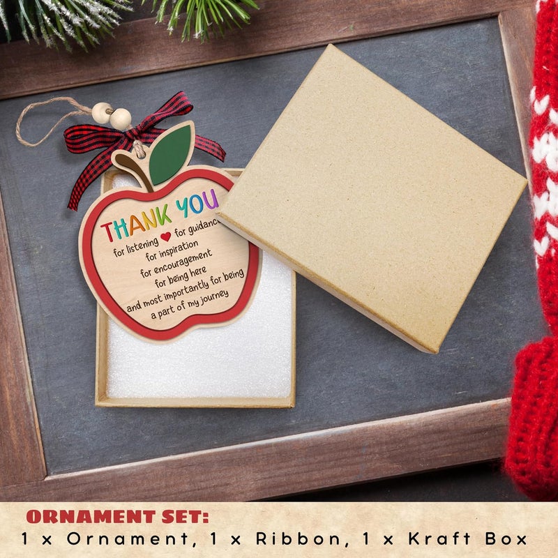 TEEBIM Teacher Ornament - Teacher Christmas Ornaments - Teachers Gifts for Women - Teachers Daycare Provider Christmas Ornaments 2025 - Wood Teaching Ornament for Tree 2025 - Image 3